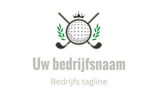 Elegant logo ontwerp met een golfbal en gekruiste clubs