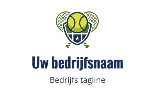 Speels logo ontwerp met een tennisracket en bal in levendige kleuren