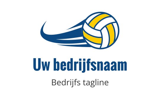Dynamisch volleybal logo ontwerp met blauwe en gele accenten