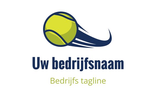 Dynamisch logo ontwerp van een tennisbal met bewegingslijnen in blauw en geel