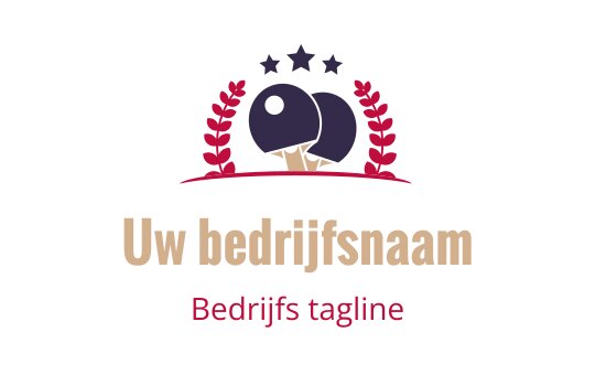Speels logo ontwerp met twee zwarte olijven, rode bladeren en sterren