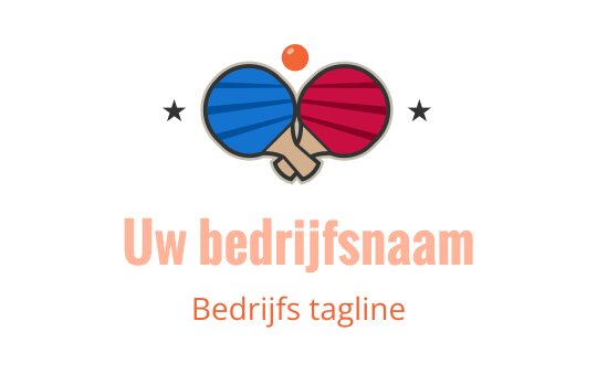 Kleurrijk logo ontwerp met gekruiste pingpongpeddels en een bal
