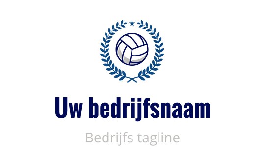 Dapper volleybal logo ontwerp omringd door een blauwe lauwerkrans