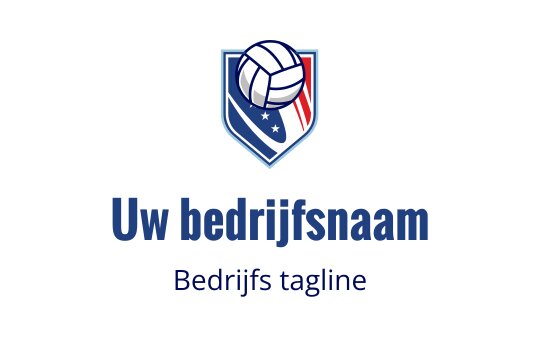 Schildvormig logo ontwerp met een volleybal en dynamische kleuren