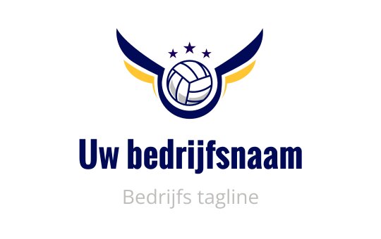Dynamisch logo ontwerp met een volleybal, vleugels en sterren