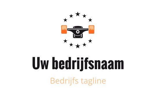 Dapper logo ontwerp met een camera en oranje accenten en sterren