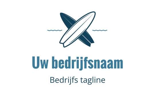 Stijlvol logo ontwerp van een surfboard met golven en moderne typografie