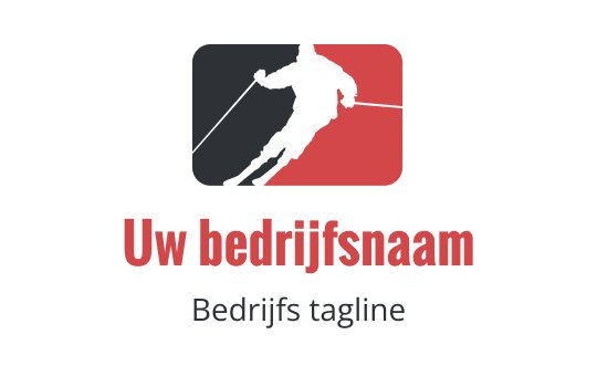 Dynamisch logo ontwerp met een silhouet van een skiër in actie