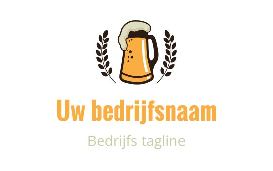 Speelse bierpul logo ontwerp met aren en warme kleuren
