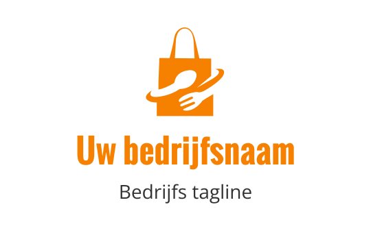 Modern logo ontwerp van een winkelzak met een hand en cirkelbeweging