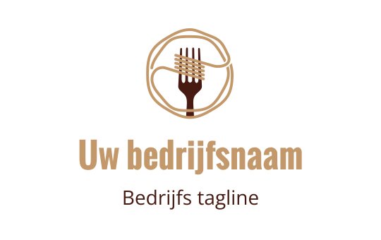 Creatief logo ontwerp met een vork verweven in een cirkelvormige lijn