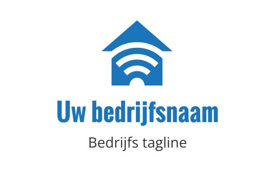 Modern blauw logo ontwerp met een huis en draadloze signaalgolven