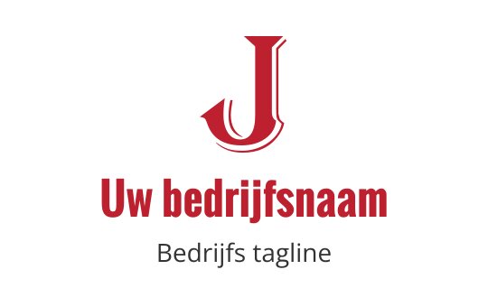 Dik rood letter J logo ontwerp met een haakelement