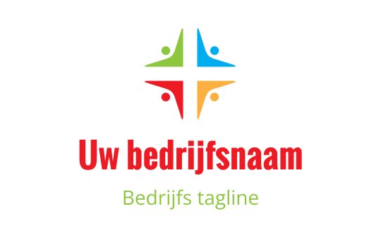 Kleurrijk logo ontwerp met een stervorm en vier menselijke figuren