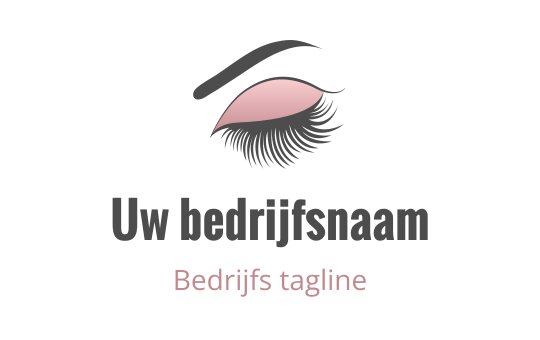 Elegant oog logo ontwerp met zachte roze en zwarte accenten