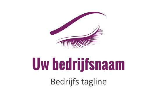 Elegant logo ontwerp met een gestileerde wimper in paarse tinten