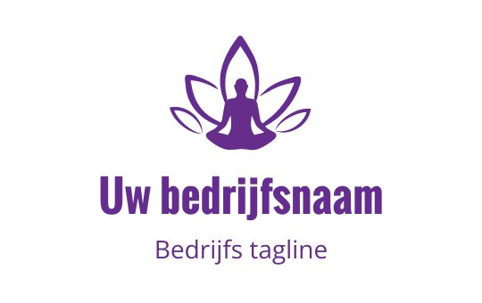 Seren paars lotus logo ontwerp met een mediterende figuur