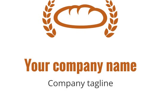 Rustiek bruin logo ontwerp met een gestileerd brood