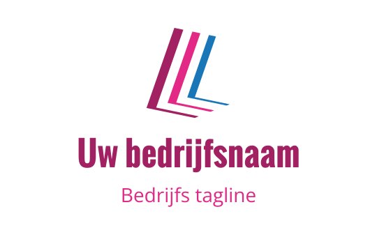 Modern gelaagd logo ontwerp met roze en blauwe elementen
