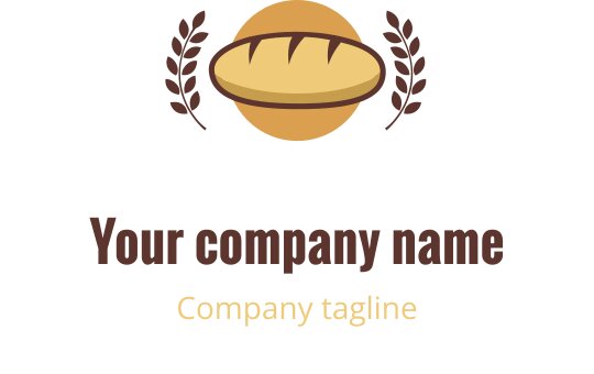 Warm koraal en bruine logo ontwerp met een gestileerd brood