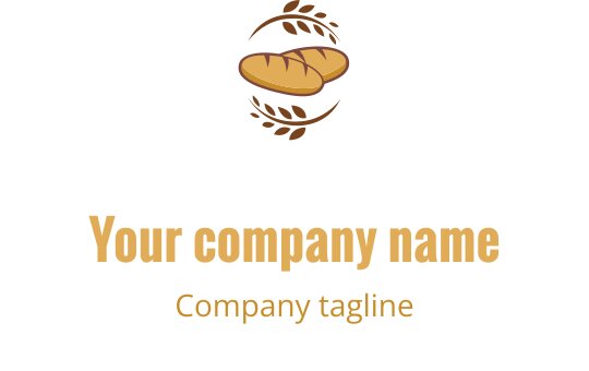 Elegant logo ontwerp met een gestileerd bruin en gouden brood