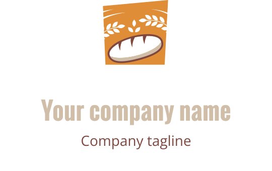 Elegant logo ontwerp met een gestileerd brood in goud en bruin