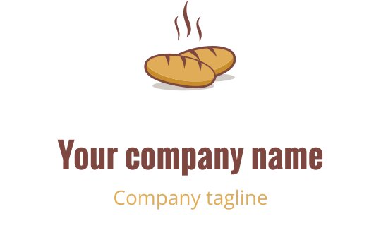 Elegant logo ontwerp met een gestileerd brood in warme kleuren