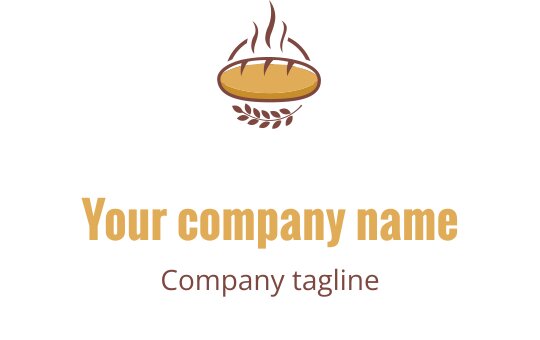Elegant logo ontwerp met een gestileerd bruin en gouden brood