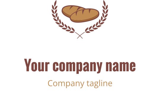 Elegant logo ontwerp met een gestileerd bruin en gouden brood