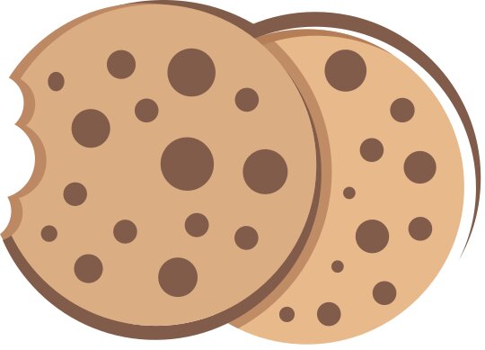Speelse logo ontwerp met twee chocoladechipkoekjes