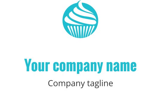 Modern logo ontwerp van een cupcake met een gedraaide frosting bovenop