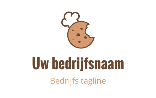 Speels koekjeslogo ontwerp met een hap eruit en een koksmuts