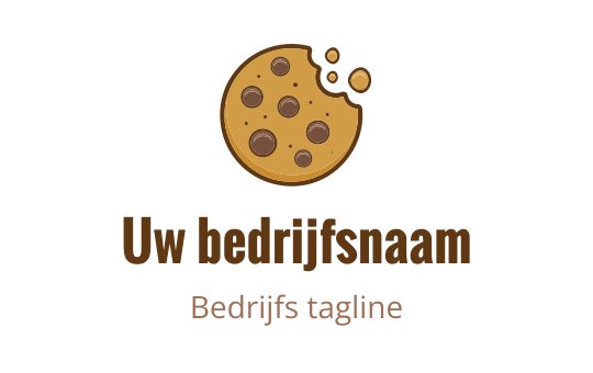 Speels koekjeslogo ontwerp met chocoladeschilfers en een hap eruit