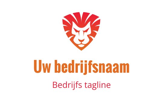 Gestileerd leeuwlogo in rood en oranje, dat de tijgerindustrie vertegenwoordigt.