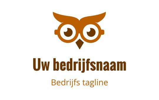 Creatief uil logo ontwerp met grote ronde ogen in oranje