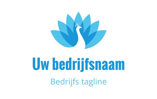Elegant blauw pauw logo ontwerp met gelaagde veervormen