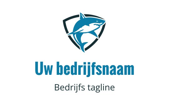 Dapper haai logo ontwerp binnen een schild, met blauwe tinten