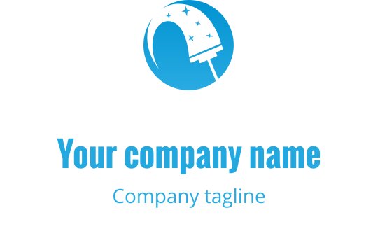 Modern blauw logo ontwerp met een gestileerd telescoop en sterren