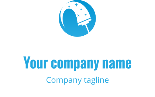 Modern blauw logo ontwerp met een gestileerd telescoop en sterren