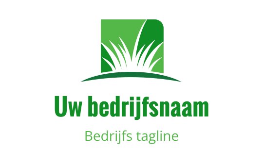 Modern groen logo ontwerp met gestileerd gras en een vierkante achtergrond