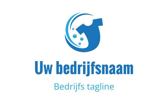 Modern blauw logo ontwerp met een gestileerde waterdruppel en moersleutel