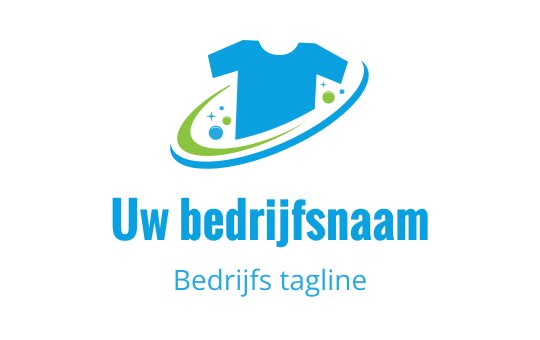 Kleurrijk logo ontwerp met een t-shirt en draaiende elementen