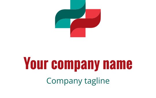 Dapper logo ontwerp met teal en kastanjebruine geometrische vormen