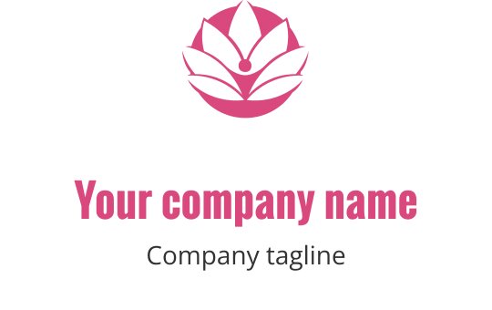 Elegant roze lotus bloem logo ontwerp met ronde bloemblaadjes