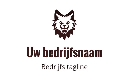 Dapper wolfshoofd logo ontwerp in donkerbruin met sterke kenmerken