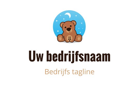 Speelse berenlogo met een blauwe cirkelachtergrond