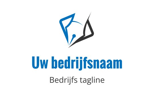 Modern logo ontwerp met een gestileerde blauwe en zwarte lettercombinatie