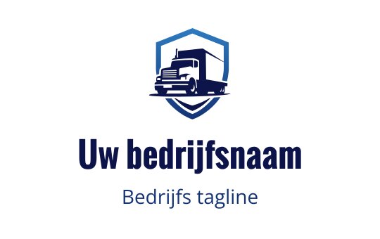 Dapper logo ontwerp van een vrachtwagen binnen een blauwe schildomtrek