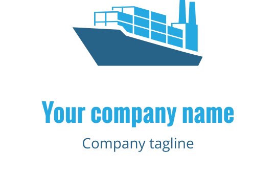Teal en blauwe logo ontwerp met een gestileerde schip silhouet