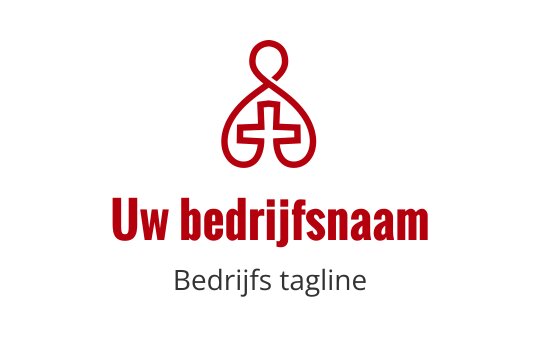 Gestileerd rood logo met verstrengelde vormen en kruisen